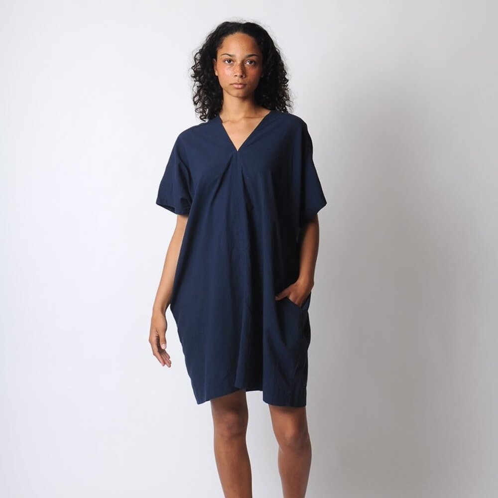 UZI Nyc brand Twill V-neck Cotton Dress